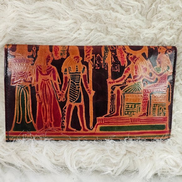 Ancient Egyptian Print Genuine Leather Wallet/Clutch - Picture 2 of 6
